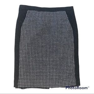 J. Crew The Pencil Skirt Wool Houndstooth Design